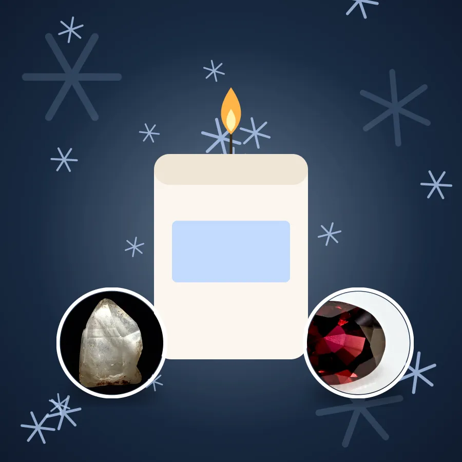 Yule Crystal Candle Set