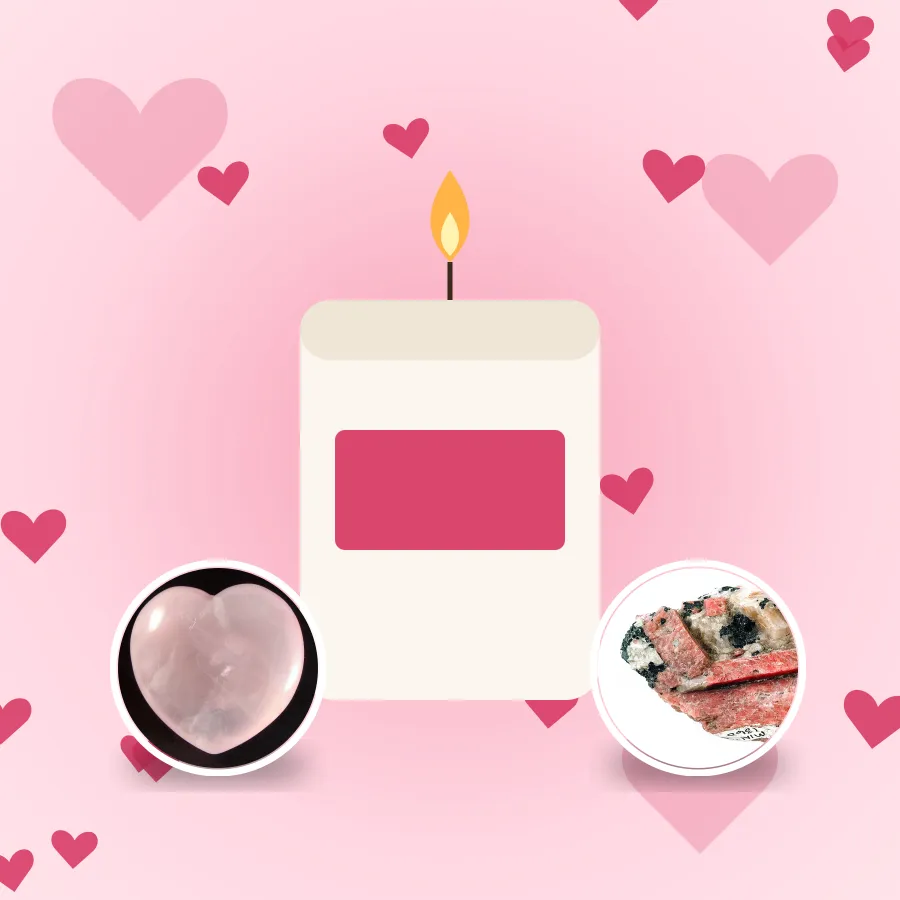 Valentine's Crystal Candle Set